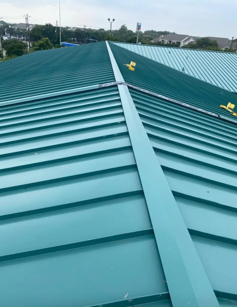 Green commercial metal roof ridge and valley for Metal Roof Repair in Morristown